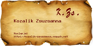 Kozalik Zsuzsanna névjegykártya